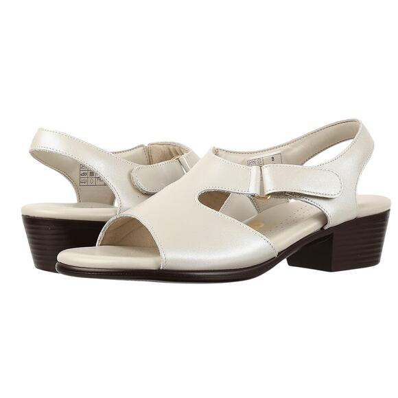 SAS Shoes - SAS Womens Suntimer Heeled Sandal US 11 Narrow Cream Leather NIB